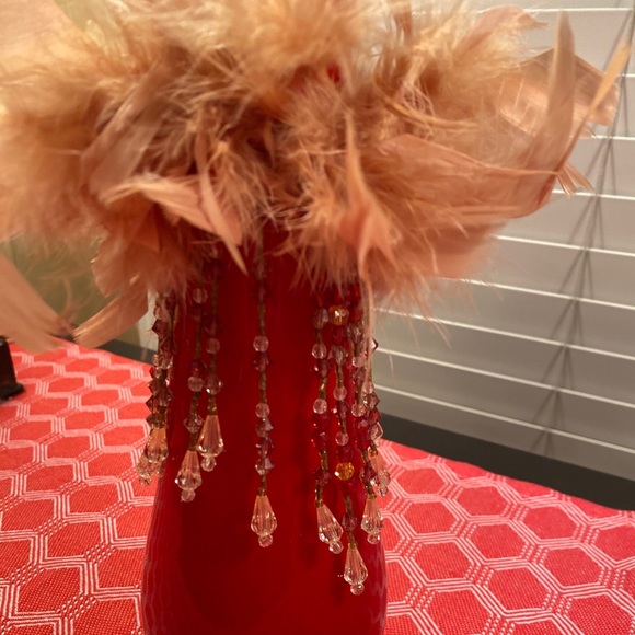 Feathers and Beading Wine bottle adornment - Picture 14 of 16